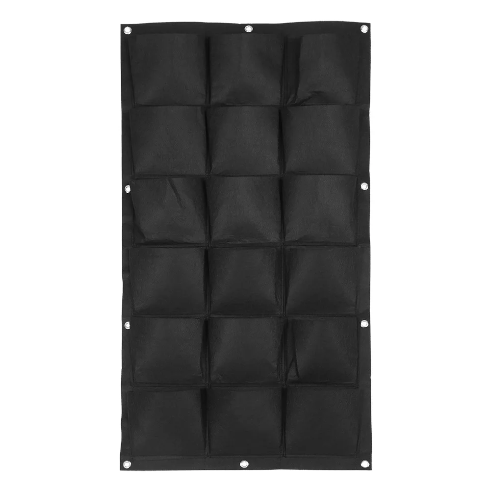 

Planting Bag Garden Balcony Wall Vertical Flower Plants Hanging Planter Black Color 18 Pockets Plant Grow Bag Plant Grow Bag