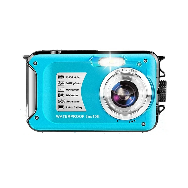

Underwater Camera 1080P HD 16X Zoom Waterproof Camera 30MP Waterproof Digital Camera Video Camera For Snorkeling