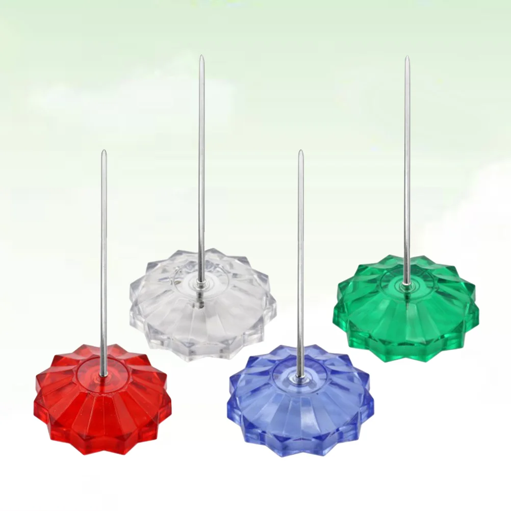 

4pcs Desk Receipt Spike Straight Rod Paper Holder Metal Check Spindle Kitchen Accessory for Memo Receipt Notes ( Assorted Color