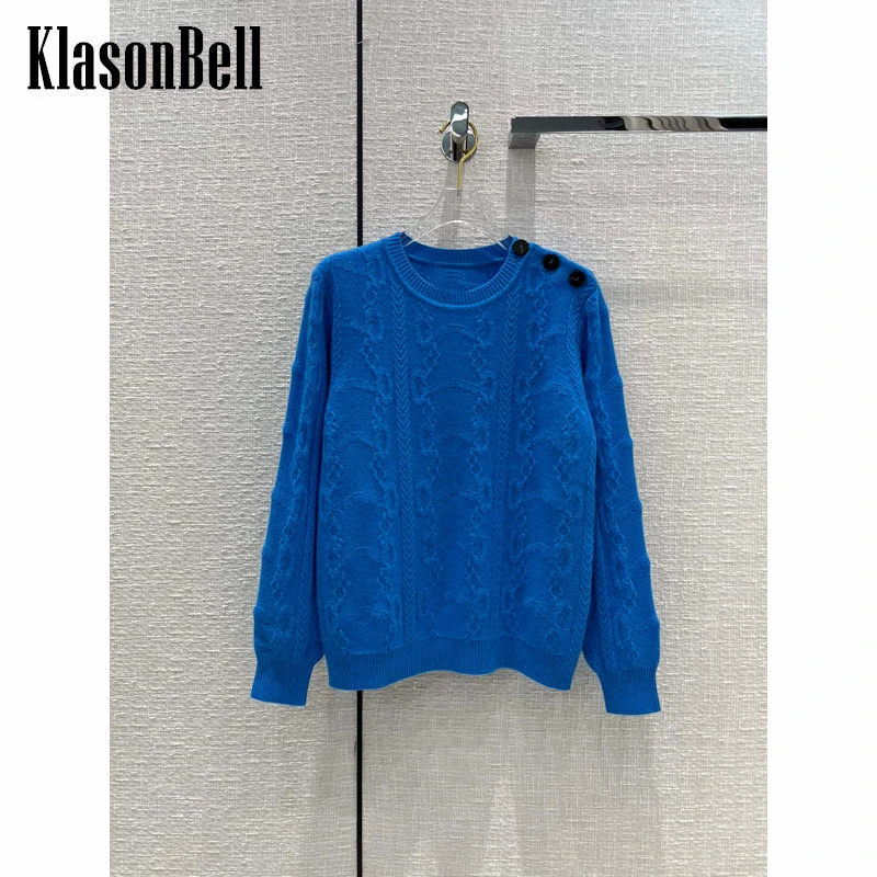 

7,4 KlasonBell 100% кашемировая цепочка жаккардовый вязаный пуловер свитер для женщин