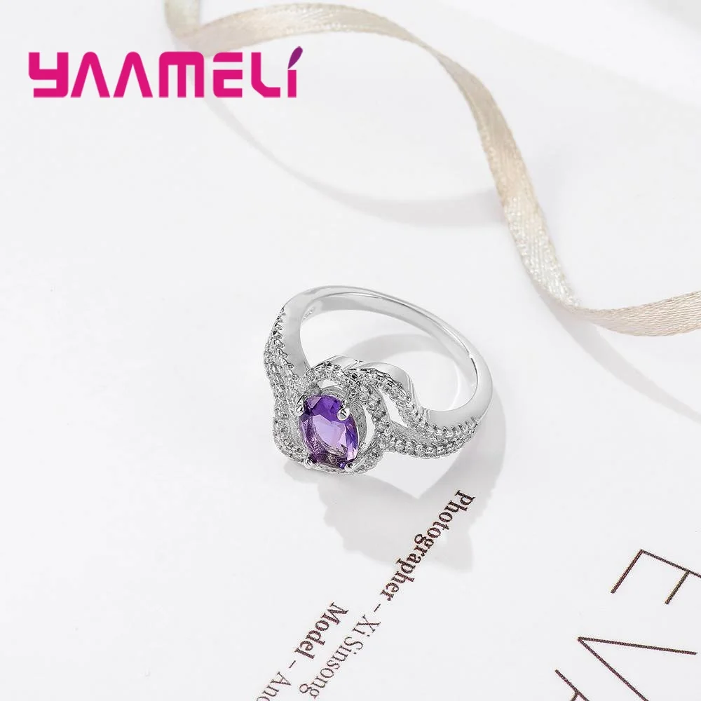 Большой простой стиль на пальцы модное свадебное кольцо из серебра 925 пробы с