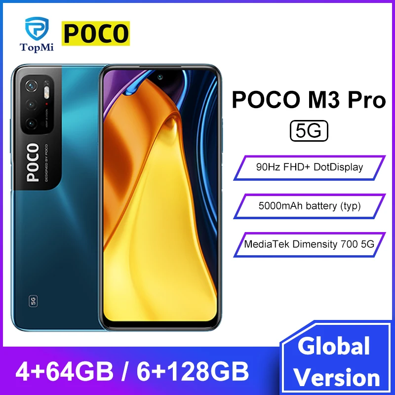 Смартфон POCO M3 Pro глобальная версия экран 5G дюйма 128 64 ГБ/700 ГБ Восьмиядерный