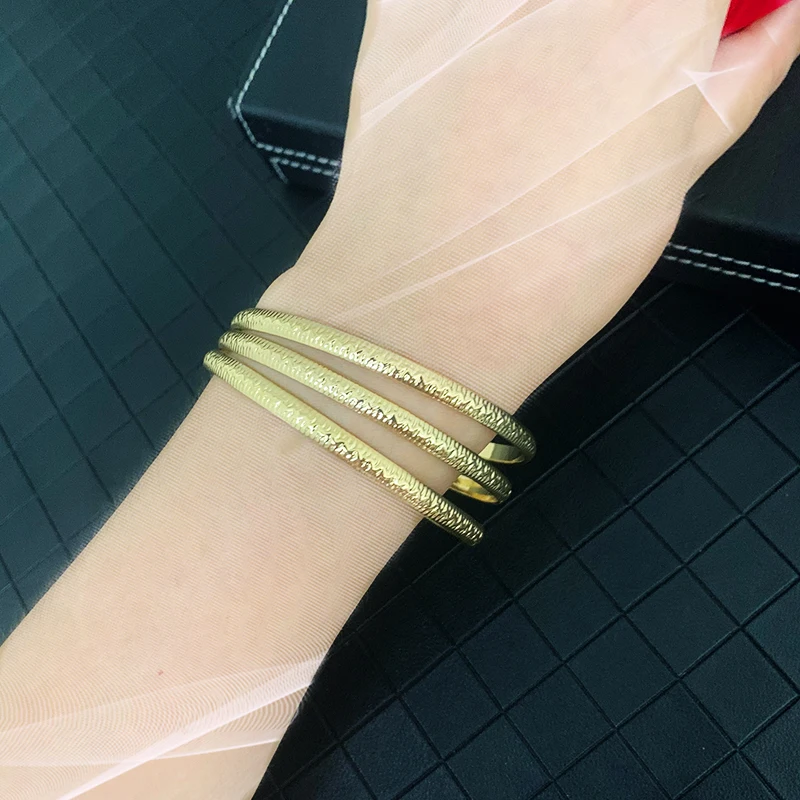 Африканский Дубайский Золотой цвет наборы браслетов для невесты позолоченный