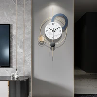 large wall clock modern design luxury aesthetic nordic creative metal digital wall clock art living room reloj pared home decor