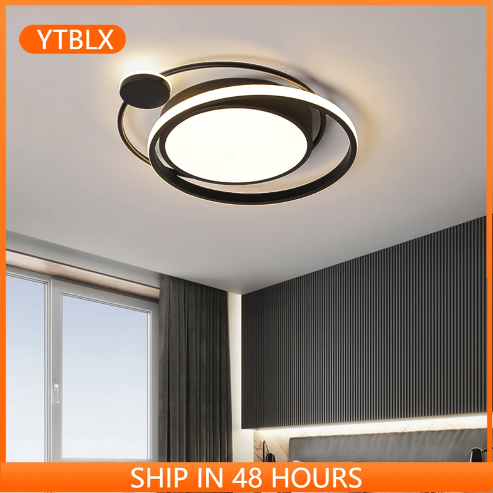 

Modern minimalist bedroom lamp personality creative white black gold ceiling lamp study restaurant room lamp Nordic lighting lig