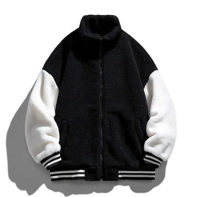 Hip Hop Winter Fleece Fluffy Jacket Streetwear Harajuku Fuzzy Zipper Coat  Men Autumn Splicing Lightweight Jackets - купить по выгодной цене |  AliExpress