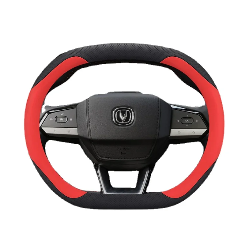 

Steering Wheel Cover for Changan CS55 Plus Univ Unik High Quality Car Decorative Accessories Genuine Leather Non-slip Sweatproof