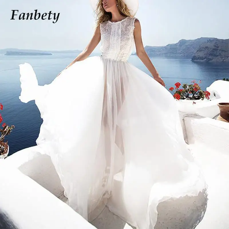 

Женское платье-макси без рукавов, белое однотонное жаккардовое платье с круглым вырезом, модное привлекательное Приморское Сетчатое платье с большим подолом, лето