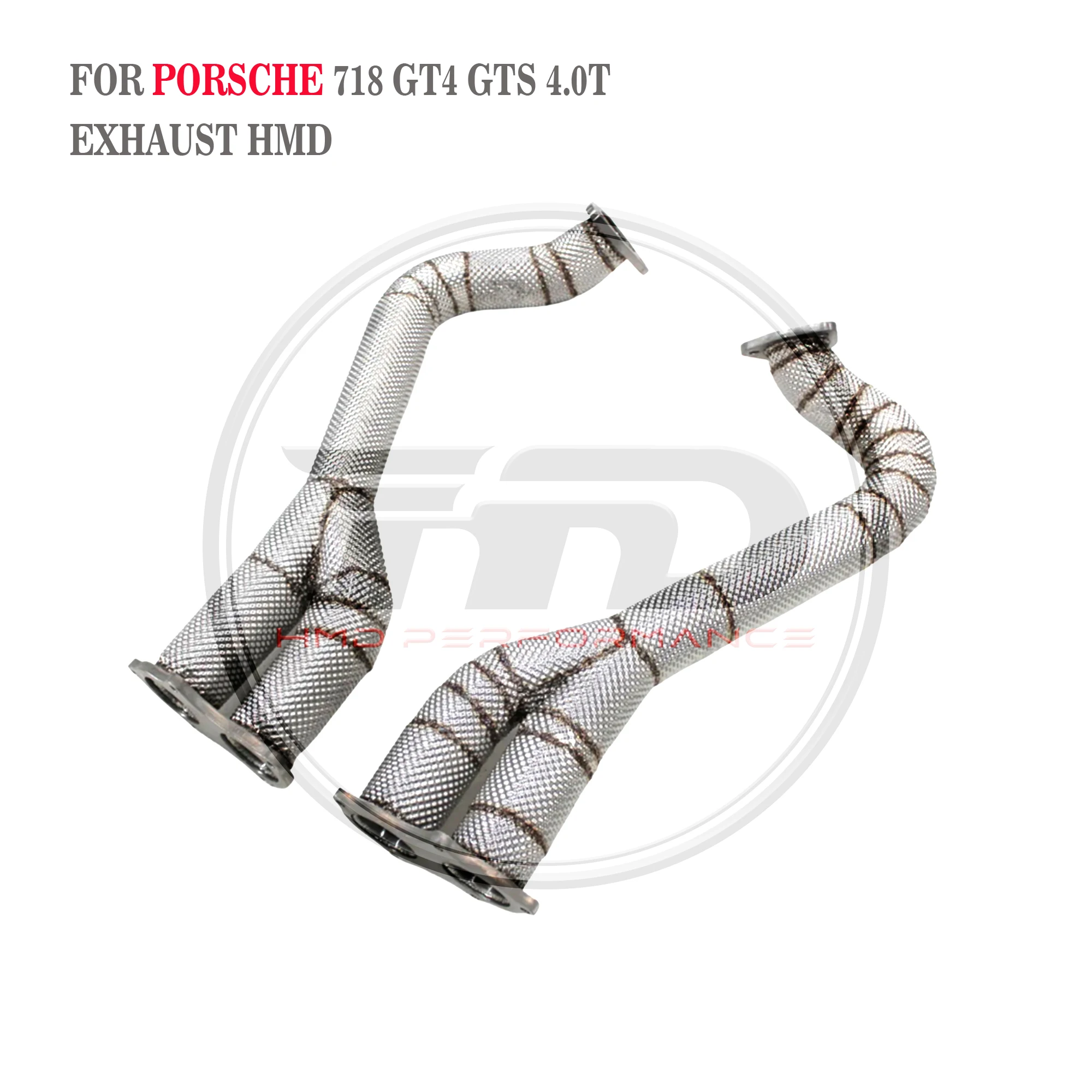 

HMD Exhaust System High Flow Performance Downpipe for Porsche 718 GT4 GTS 4.0L With Heat Shield Racing Pipe