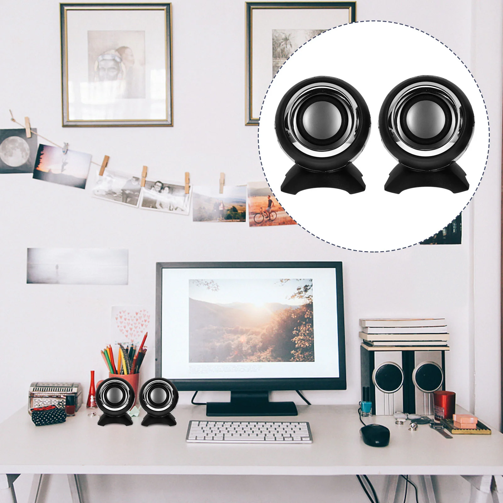 

1 Pair Laptop Speaker Mini Desktop Computer Speaker USB-powered Speaker