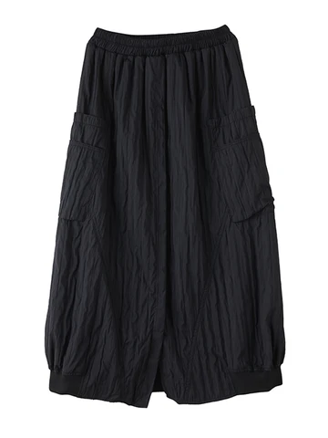 Черная винтажная юбка AnGenk из хлопка, большой размер