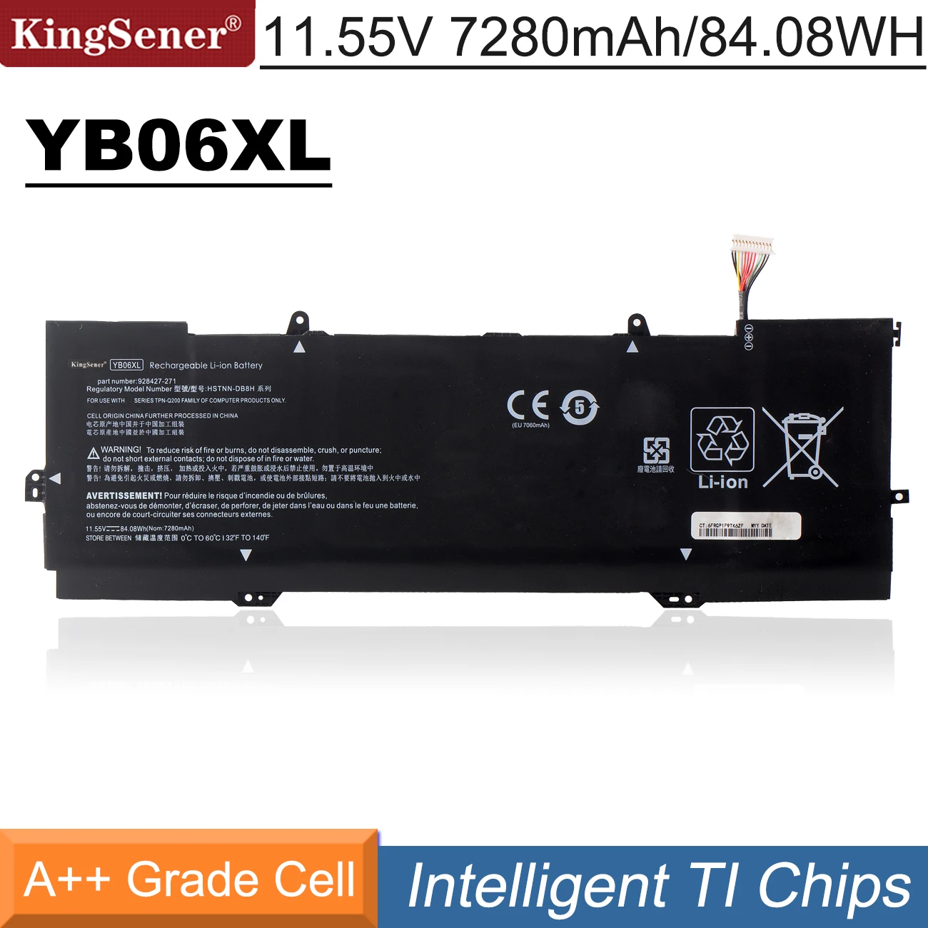 Аккумулятор KingSener YB06XL для HP Spectre X360 15-CH002TX CH013TX CH070NZ CH034NG CH030NZ HSTNN-DB8H DB8V 928427-271