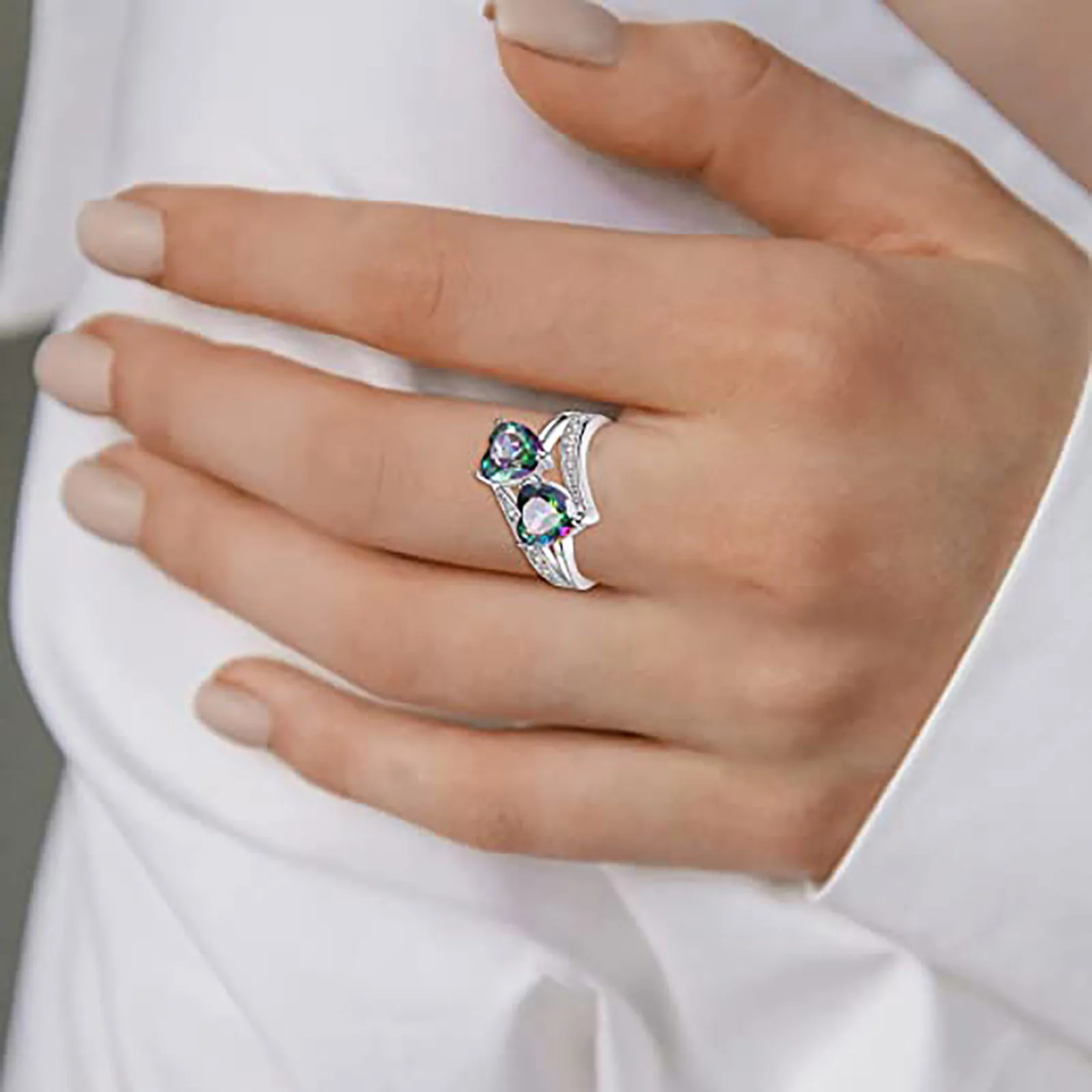 Love Double Zircon Ring Jewelry European And American Aliexpress Wish Luxury Bague Femme Acier Inoxydable Gifts |