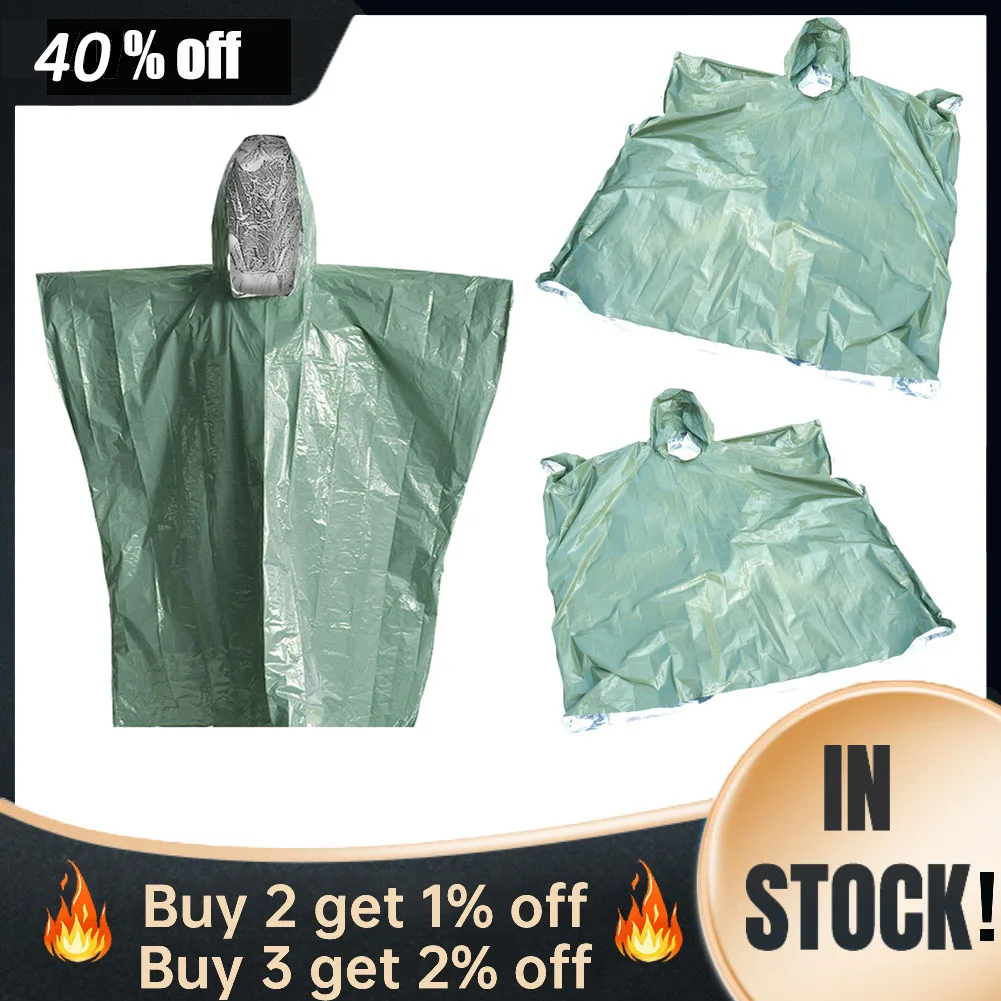 

5/10PCS Emergency Raincoat Thickened Raincoat Waterproof Windproof Outdoor Survival Tool for Hiking Cycling First Aid Supplies