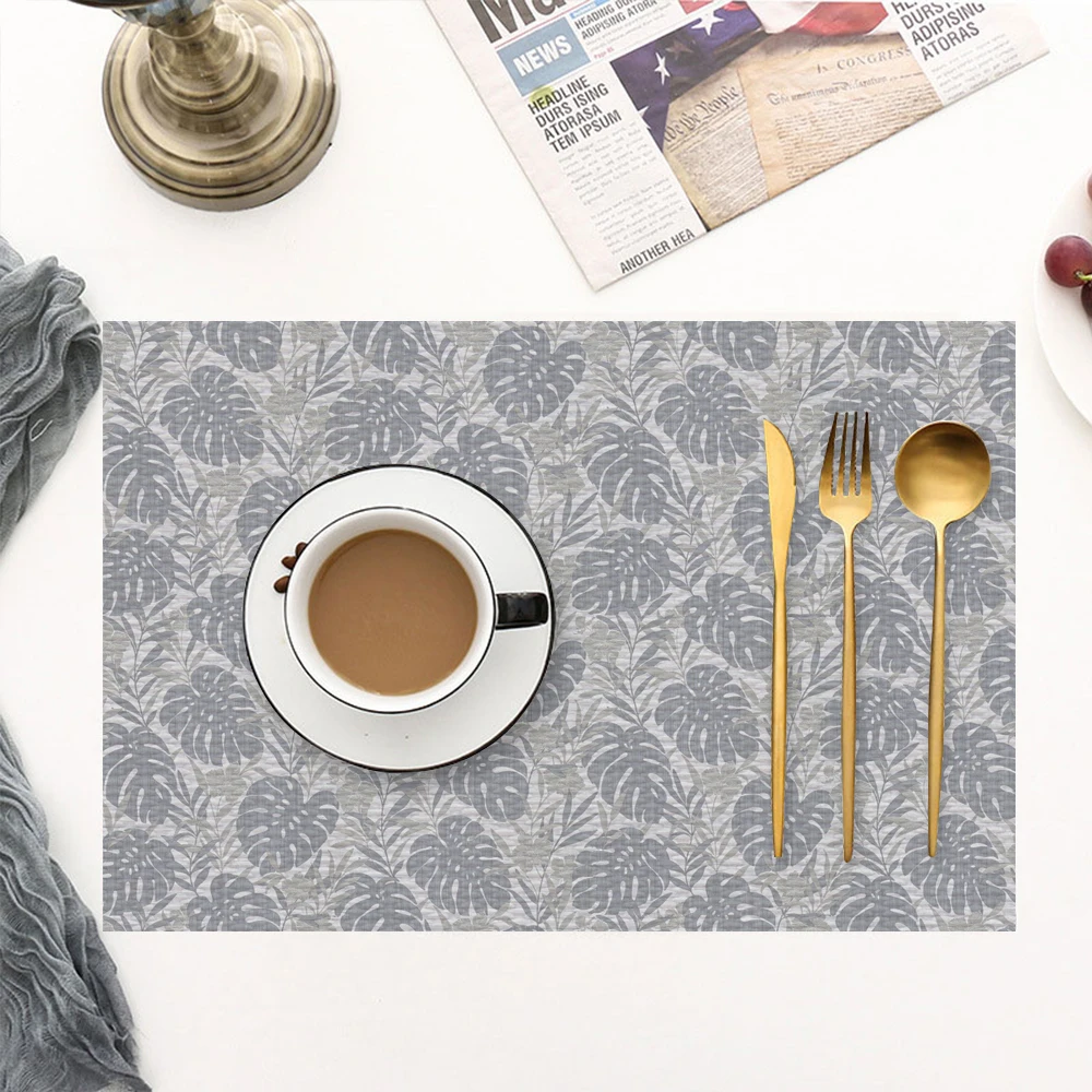 

1Pc Placemat for Dining Table Leaf Hollow Pad Coaster Pad Table Bowl Mat 45*30cm Non-slip Insulation Washable Home Decor