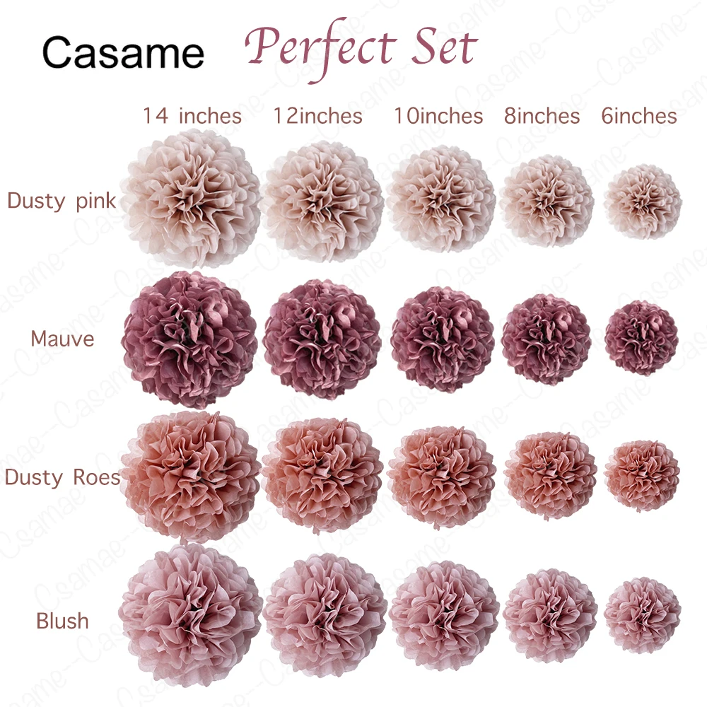 

Набор бумажных помпонов для декорирования 20 шт