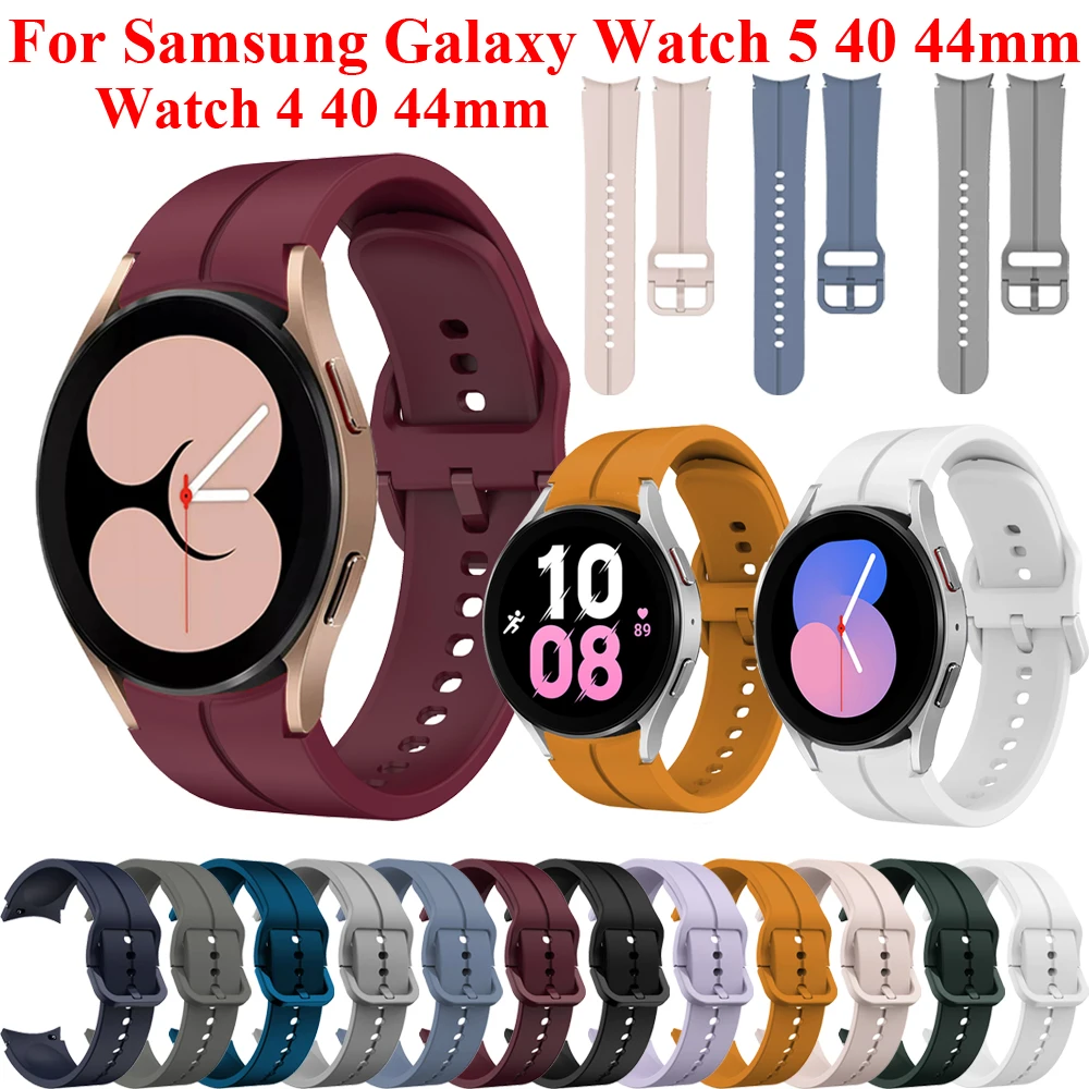 

Silicone Watchband 20mm For Samsung Galaxy Watch 4 5 40 44mm Wristband Watch5 Pro/Watch4 Classic 42 46mm Bracelet Accessories