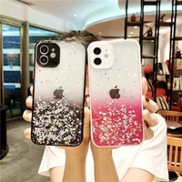 gradient bling glitter sequins clear phone case for iphone 11 12 13 pro max xs x xr 7 8 6 6s plus mini se 2020 shockproof cover