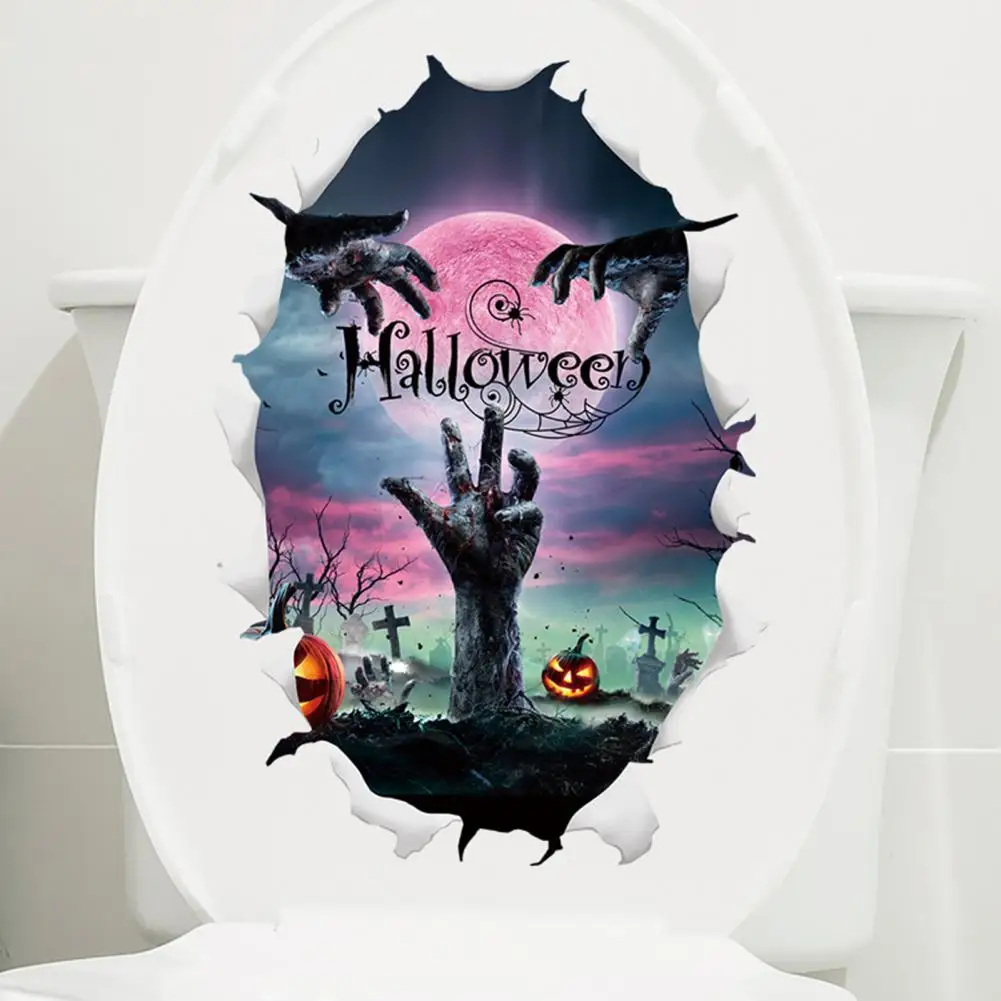 

Toilet Lid Decal Spooky 3d Ghost Hand Decals Waterproof Easy-peel Halloween Toilet Lid Stickers with Strong Stickiness Window
