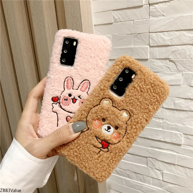 Милый плюшевый защитный чехол с кроликом медведем для Samsung J3 J3 2016 J4 J5 J6 J7 J510 J5 2016 J710 J7 2016 J330 J3Pro J530 J5Pro J5 Pro