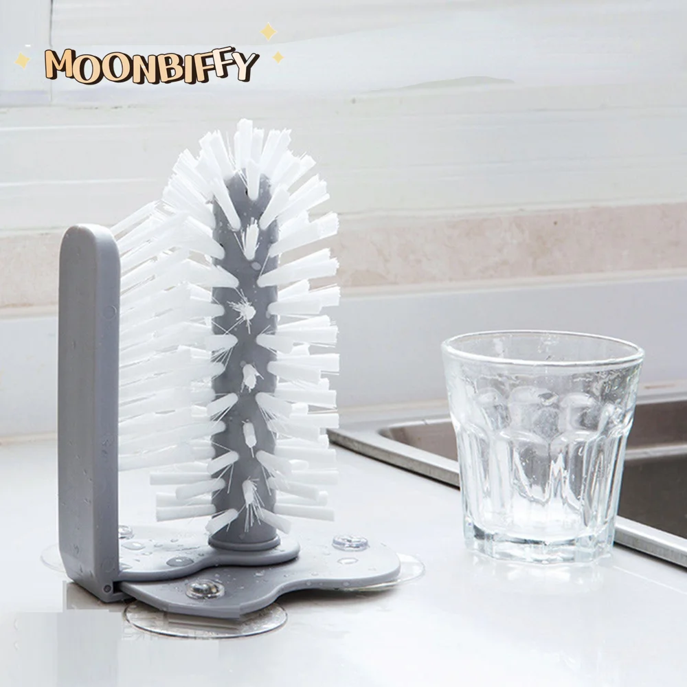 

Kitchen Cleaning Brush Glass Cup Cleaner Suction Cup Cleaning Brush Washing Cup Brushes Mug Bottles Glasses Brush Scrubber