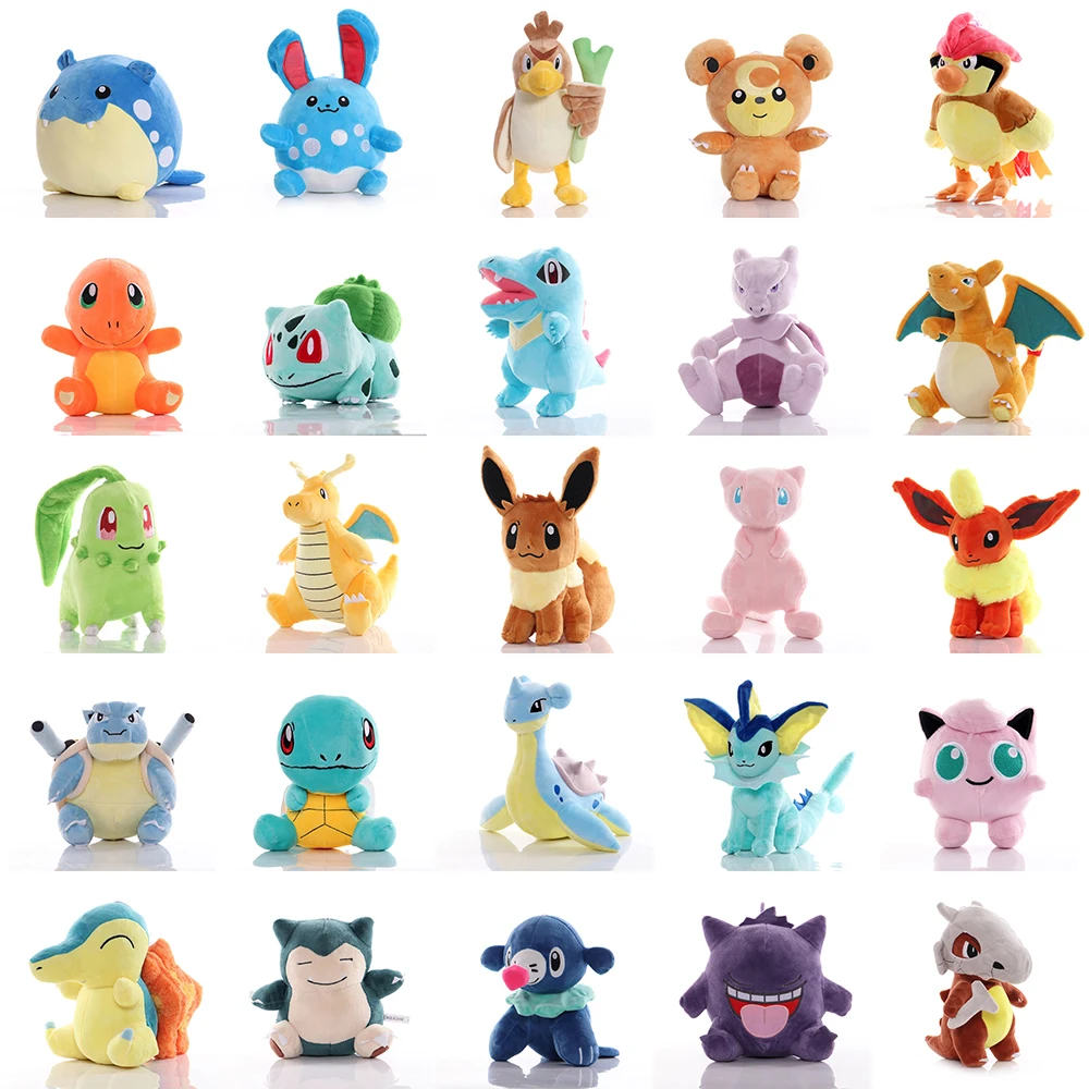 

Pikachu Pokemon Peluche Toys Eevee Snorlax Gengar Charizard Blastoise Pikachu Stuffed Claw Machine Doll Xmas Baby Gift For Kid