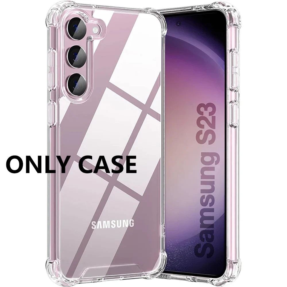 Гибридный противоударный чехол для Samsung Galaxy S25 S24 S23 S21 FE S22 Plus Ultra Clear Hard Case для Samsung A54 A34 A04S A53 A33