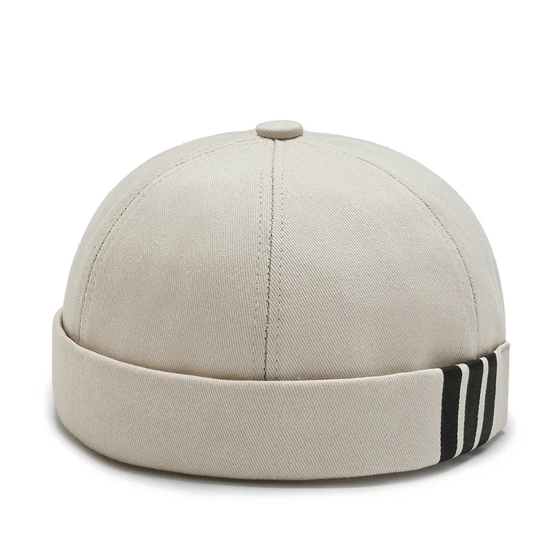 

New Cotton Brimless Hat Men Women Bucket Cap Adjustable Hip Hop Beanie Skull cap Casual Solid Pumpkin Portable Melon Caps DP045