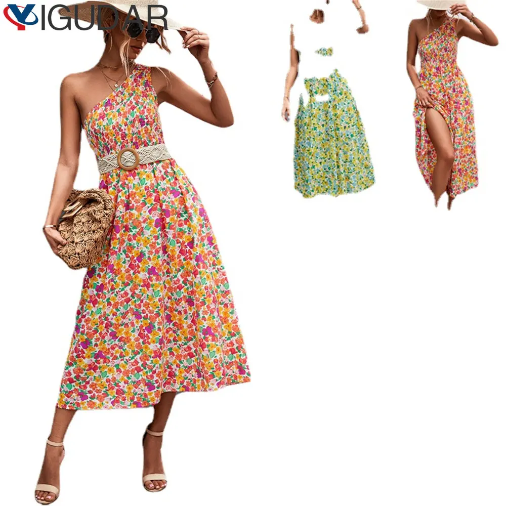 

Vestidos Vintage Vintage Print Puff Sleeve summer Beach sweet dresses Casual Square collar floral maxi long dress 2023 festa