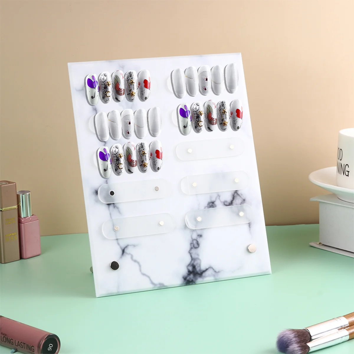 

1pc False Nail Tip Display Rack Nail Display Board Nail Practice Tips Stand