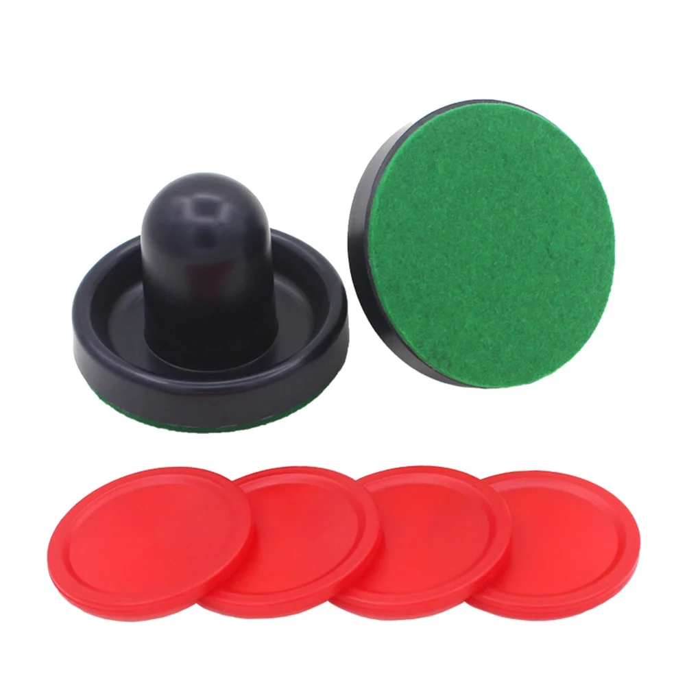 

Hockey Air Pucks Table Paddles Game Handles Pushersset Felt Pads Inch Mini Games Supplies Replacement