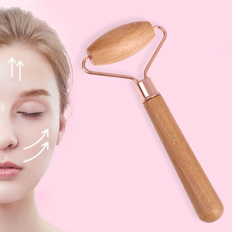 

Ролик для массажа лица Guasha Инструмент для роллерной терапии, восстановление лимфатической медицины, деревянная деталь