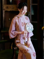 2022 elegant qipao dress chinese cheongsam improved vintage flower print qipao vestidos cheongsam party dress oriental qipao