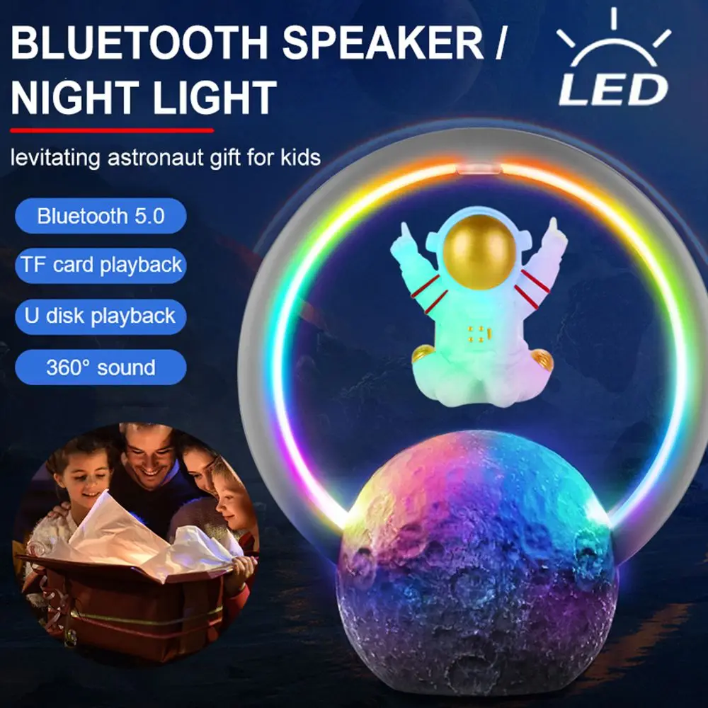 

Cartoon Maglev Astronaut Bluetooth Speaker Spaceman RGB Wireless Speakers Home Decor Ornament LED Night Light Audio Subwoofer