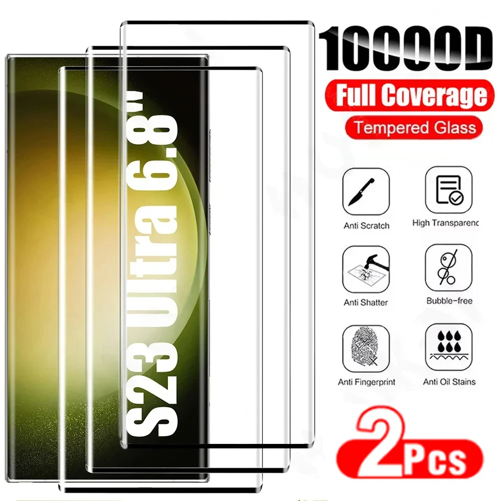 

2Pcs 3D Curved Tempered Glass For Samsung Galaxy S10 S20 S21 S22 S23 Plus Ultra Note 10 Plus Note 20Ultra Screen Protector Glass