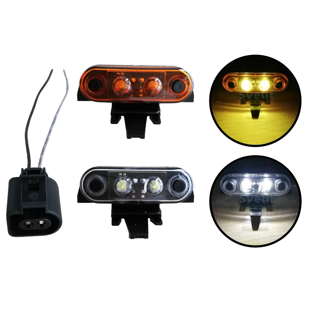 

1Pc 24V LED Cab Roof Marker Light For Volvo FH FM Truck Top Signal Lamp White Amber OEM 82116545 With 2Pin Connector Socket