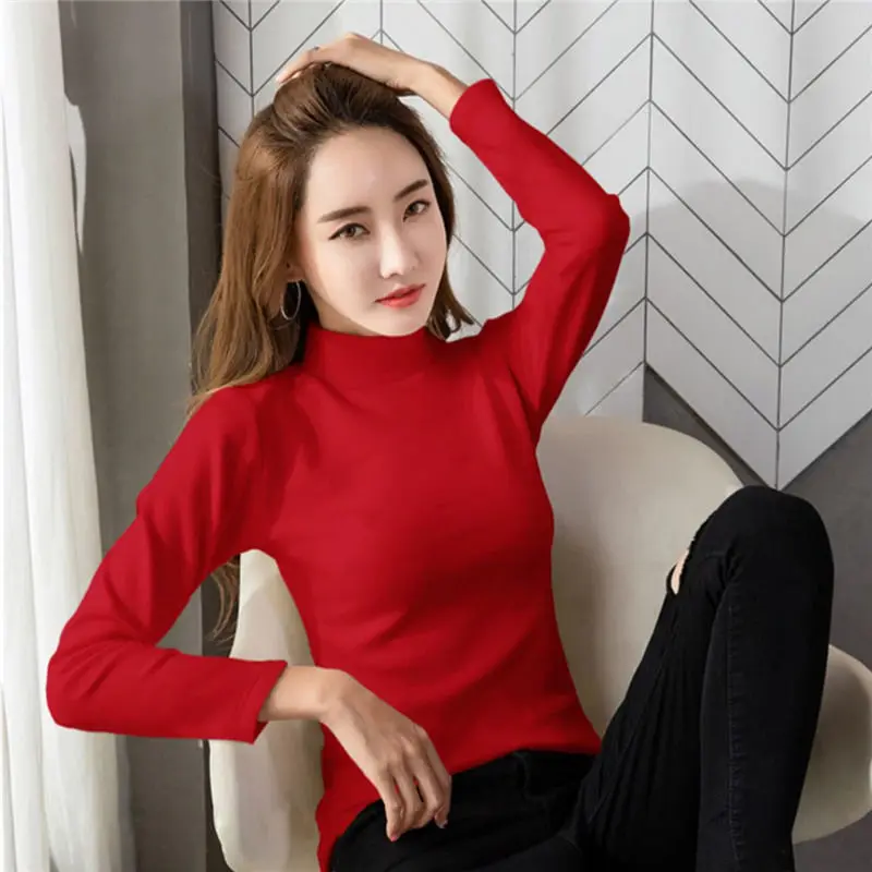Women Winter Shirt Thermal Women's Thermal Underwear with Thick Tops Wear Autumn Clothes Collar Shirt Thermal Mesh for Femmes