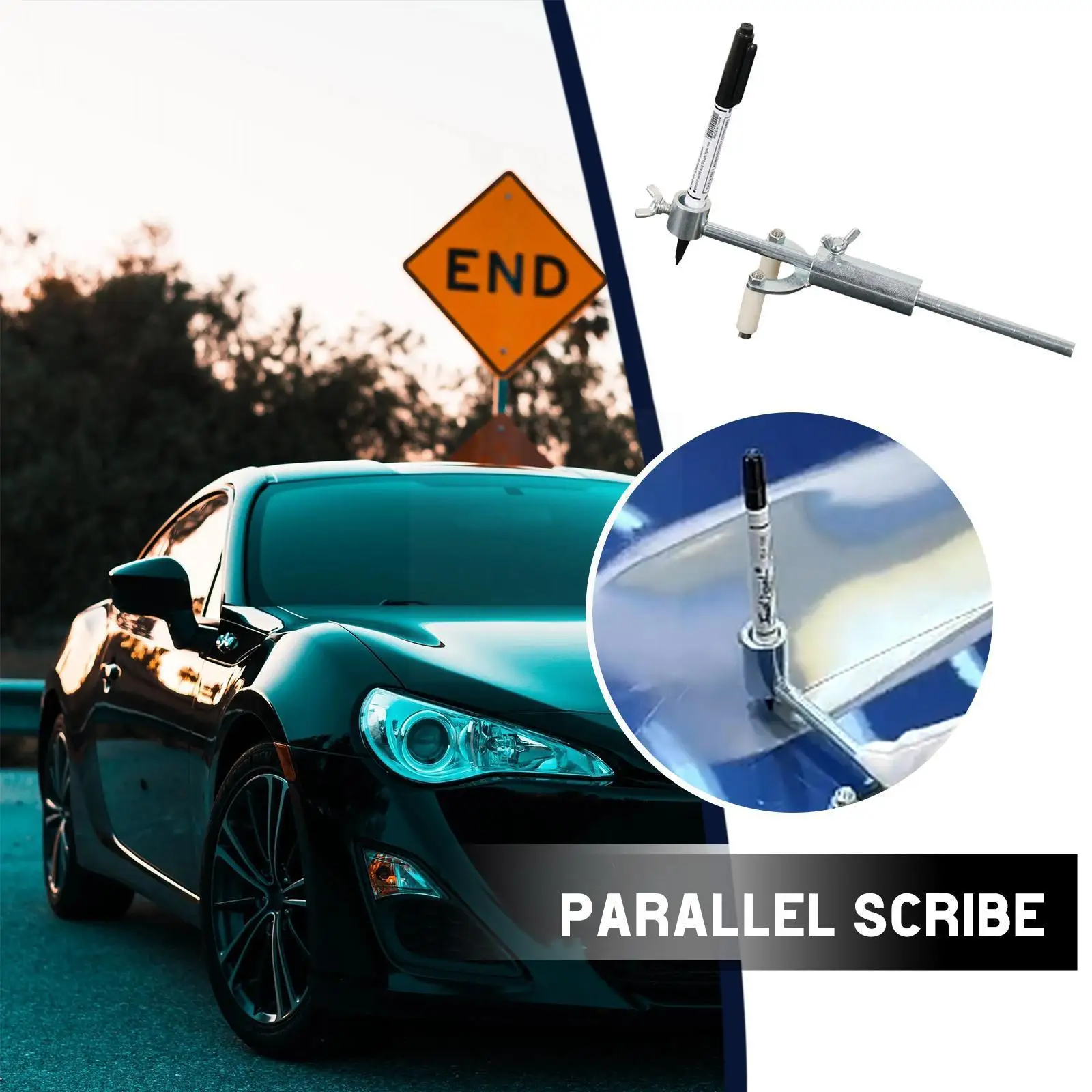 

Car Wheel Arch Scriber Automotive Sheet Metal Repair Arch Scriber Paint Repair Repair Parallel Wheel Tool Dent Body Car Too L9W8