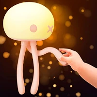 led smart jellyfish silicone night light bedroom bedside deformable lamp touch electrodeless dimming eye protection night lights