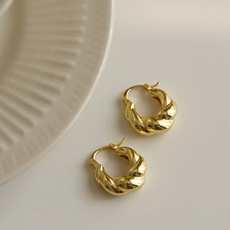 Женские Простые круглые серьги-кольца