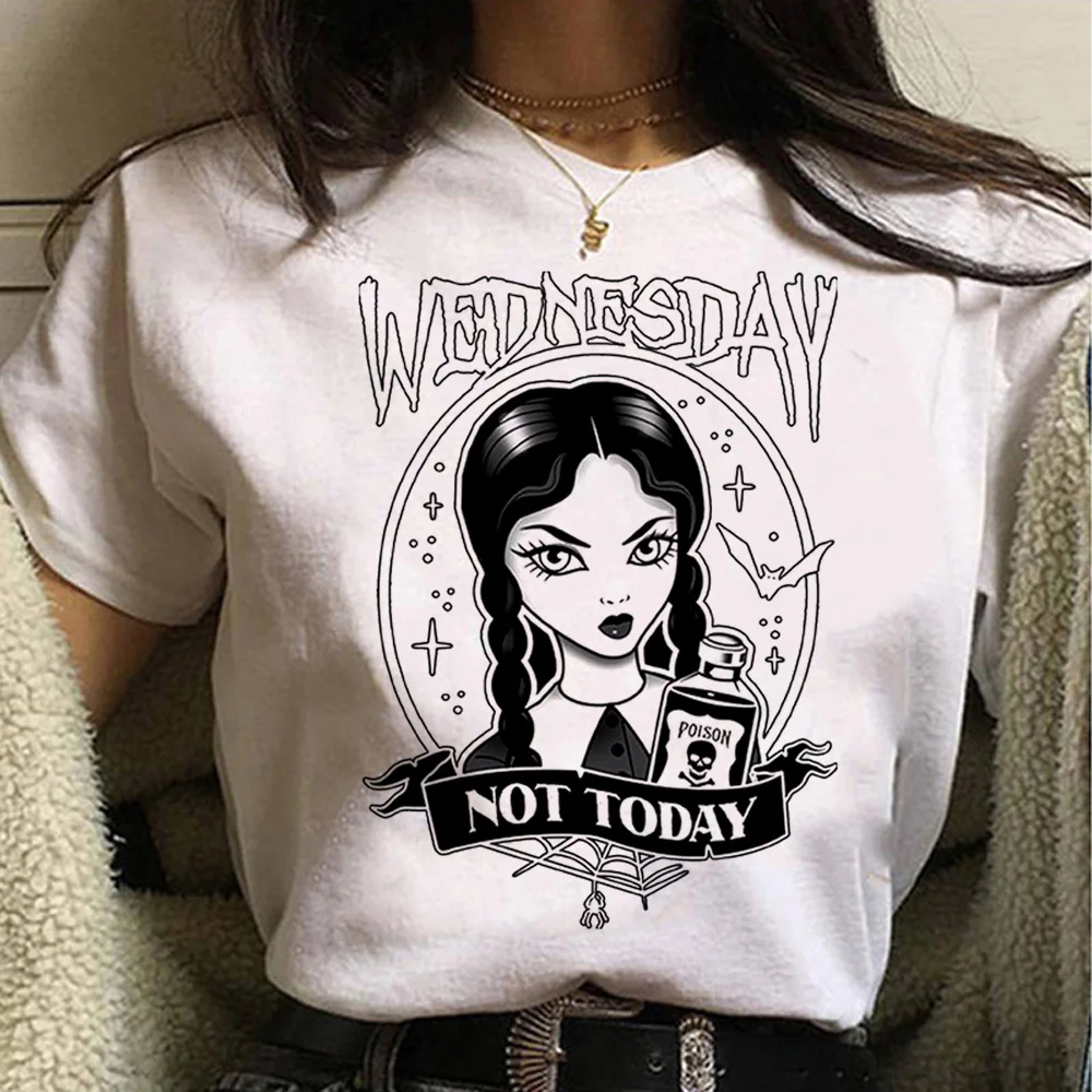 

Wednesday Addams t shirt women Japanese graphic manga top female comic Japanese y2k clothes