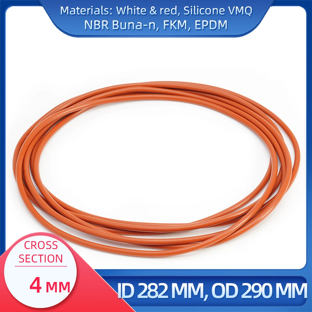 Уплотнительное кольцо CS 4 мм, внутренний диаметр 282 мм, внешний диаметр 290 мм, материал из силикона VMQ NBR FKM EPDM ORing Seal Gask