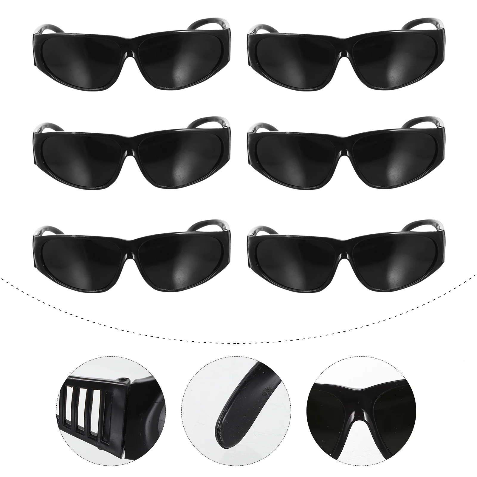 

6pcs Electric Black Lamp Shade Dark Welding Goggles Welder Glasses Welding Goggles Shade Welding Eye Protectors