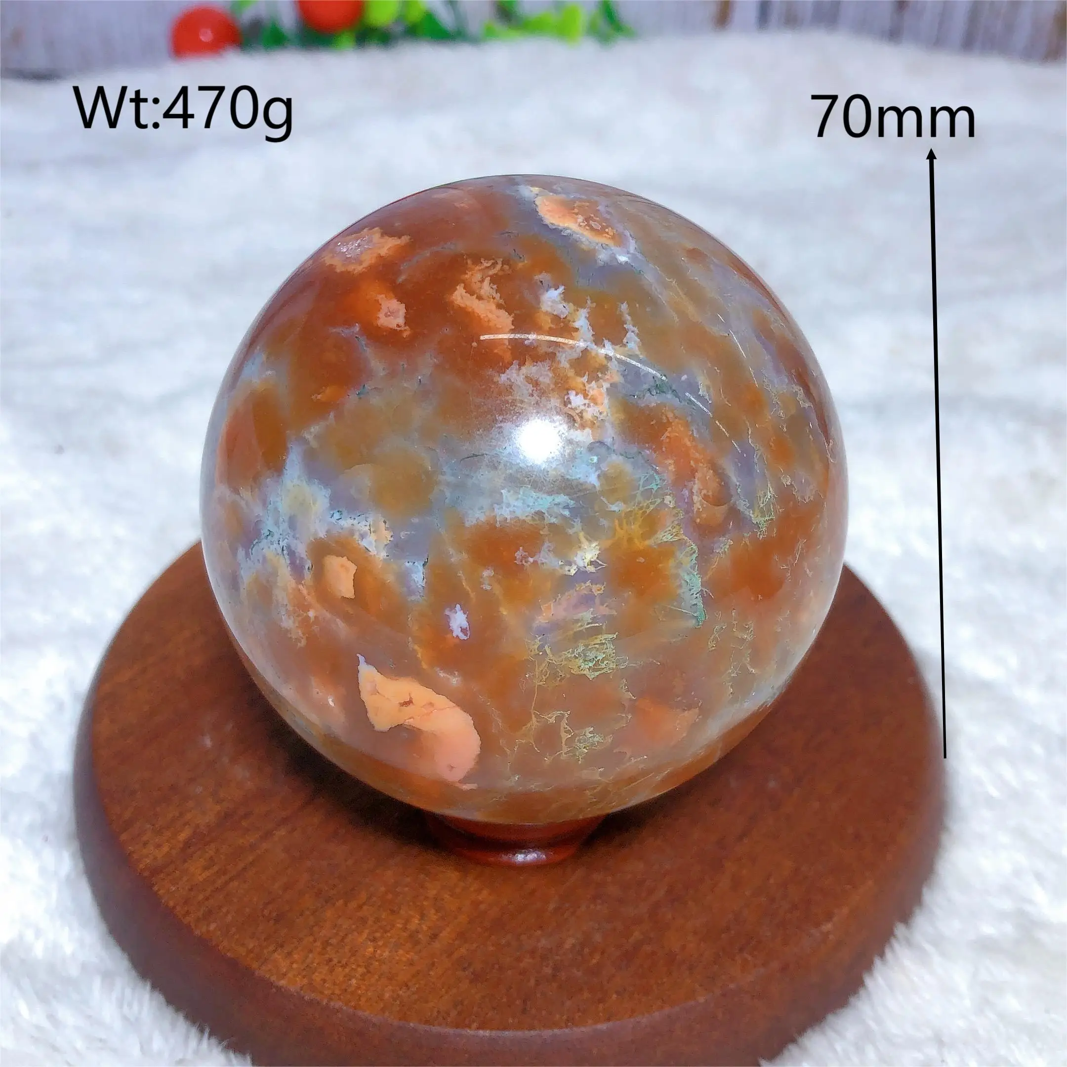 

Сердоликовый мох агат сфера