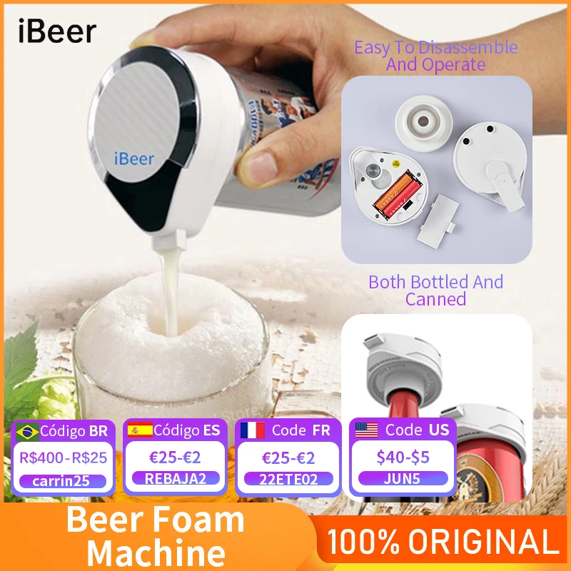 

IBeer Portable Beer Cooler 2 in 1 Beer Foam Machine Foamer Maker Use With Special Purpose Beers Cabinet For Bottled and Canned