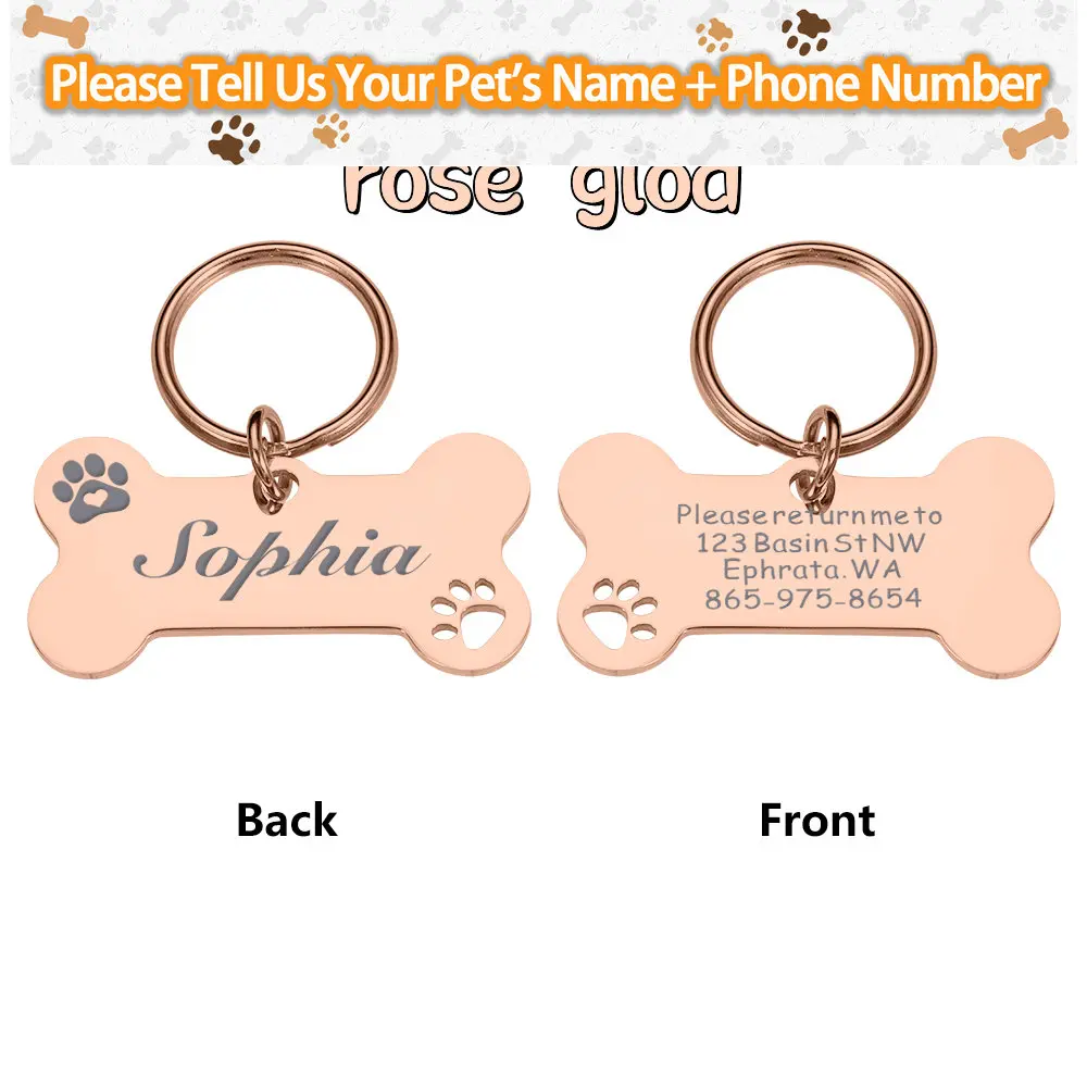 Personalized Funny Dog Tags Engraved For Collar Accessories Puppy Stainless Steel Nameplate Chihuahua German Shepherd