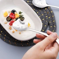 cat shape spoons stainless steel teaspoons creative coffee spoon for ice cream dessert scoop tableware kitchen accessories