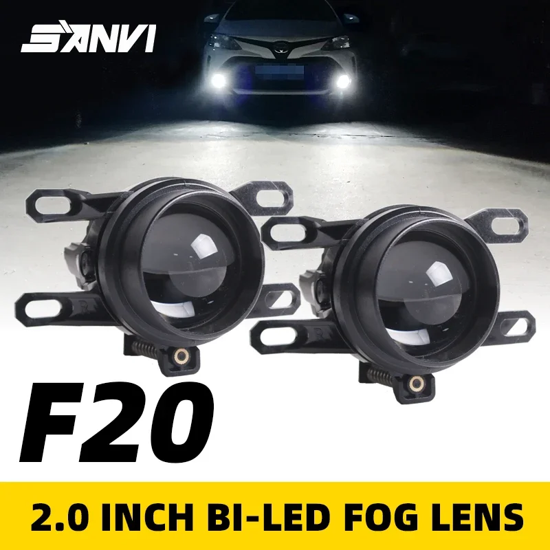 Фото SANVI 2.0'' F20 Bi Led противотуманные фары с разъемом H11 для автомобильных противотуманных фар HILUX Corrolla Yaris Prius 6000K, комплекты модернизации №1