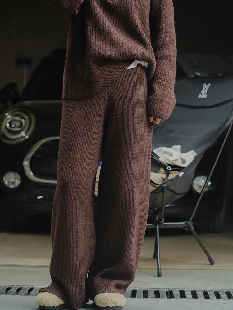BZVW прямые вязаные брюки для женщин свободные повседневные женская плотная