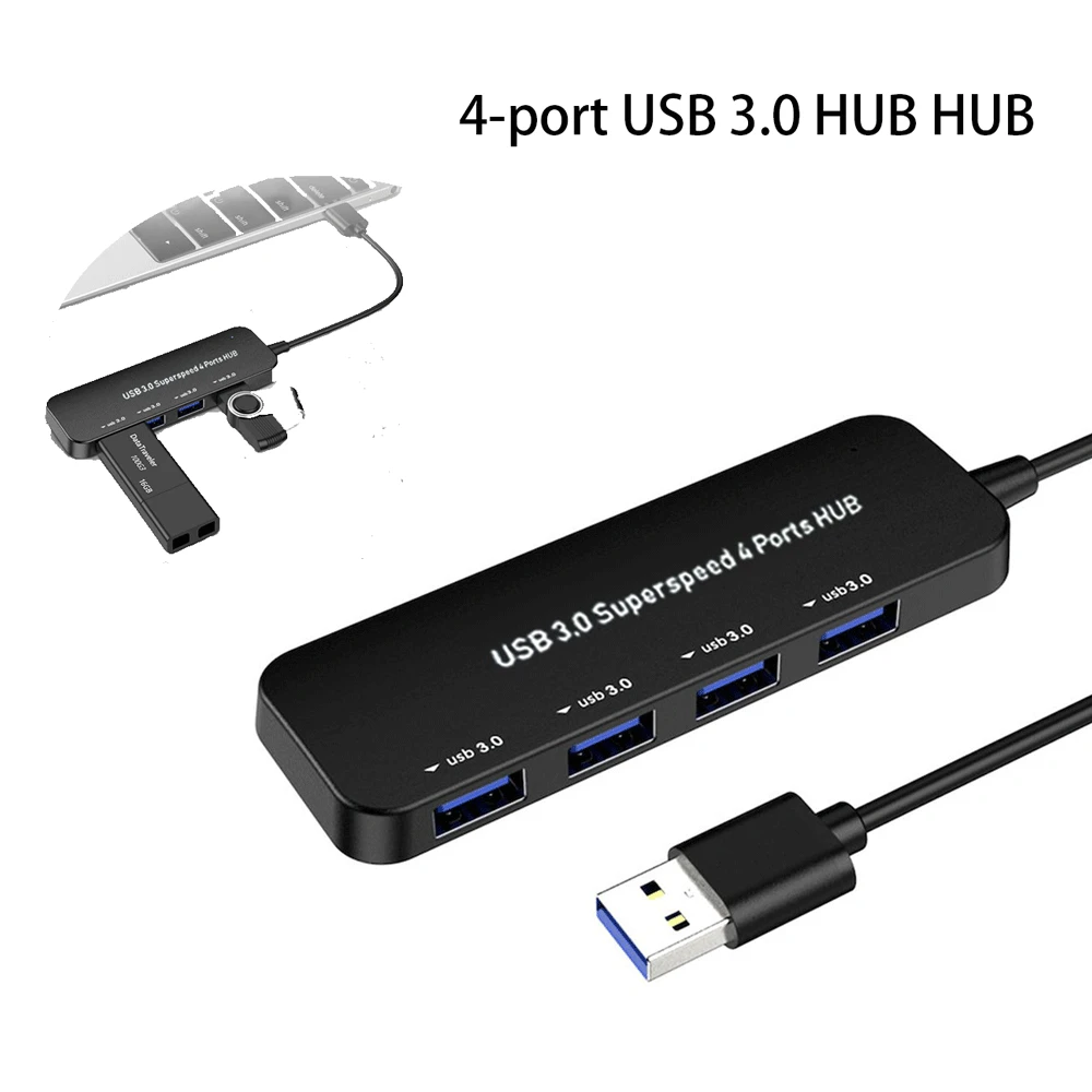 

Ultra-thin USB 3.0 HUB 4-port High Speed USB Hub Cable Splitter For Multi-device Computer Laptop Desktop PC USB 3.0 HUB Adapter